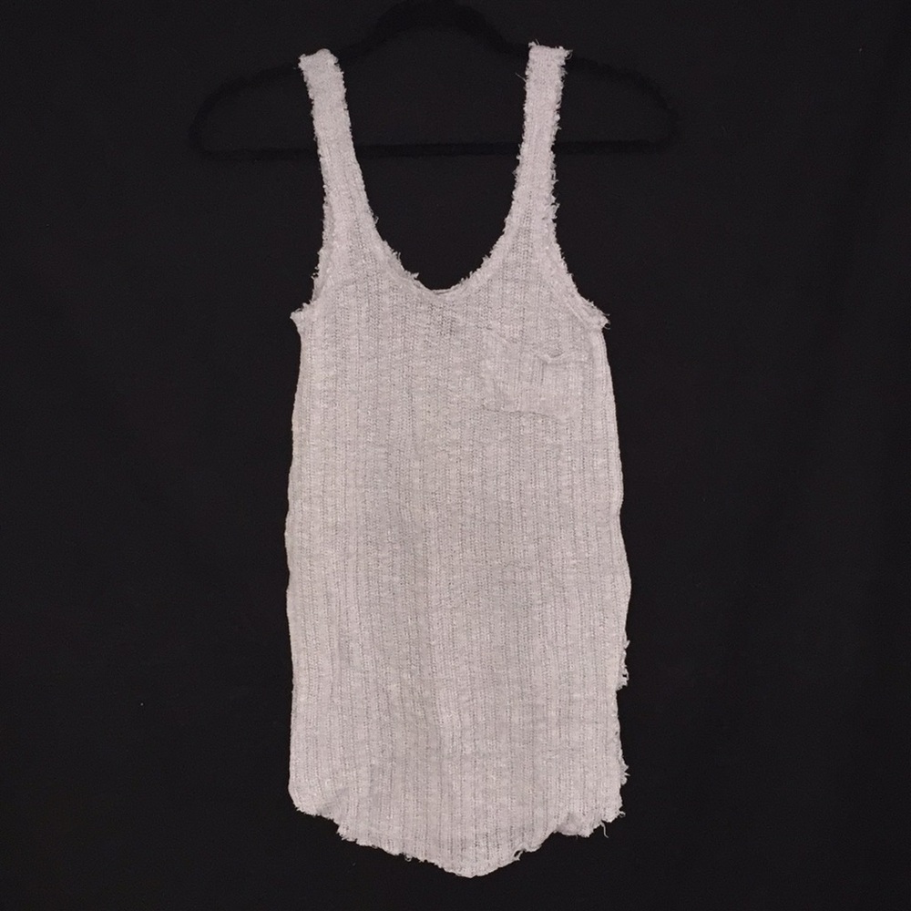 Grey sweater knit tank